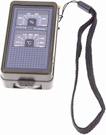 Gencorp JSC 10 in 1 Multifunction Emergency Survival Kits - Camping Hiking Gear Survival Tool Compass Kit Fire Starter Ruler Whistle Thermometer Hygrometer Led Light