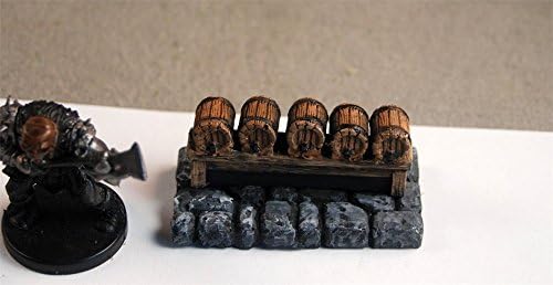Painted keg stand built as terrain scenery for 25mm wargames (such as Hordes or Warmachine), and Role Playing Games (RPG) like Dungeons and Dragons (D&amp;D)