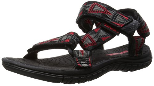 Teva Hurricane 3 Sport Sandal (Toddler/Little Kid/Big Kid), Mosaic/Black/Grey/Red-T, 6 M US Big Kid