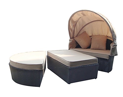 Lounge Insel Monaco Gartenmöbel Set Sonneninsel Sitzgruppe Polyrattan