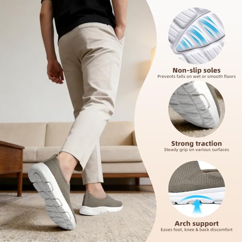 TIOSEBON Men's Shoes Slip On Loafer Comfortable Lightweight Hiking Sneakers Sizes
