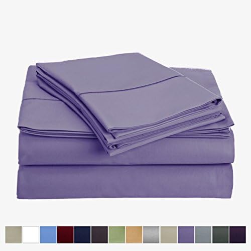Audley Home 800 Thread Count 100% Long Staple Egyptian Cotton 3 Piece Bed Sheet Set Luxury Bedding Smooth Satin Weave (1 Flate Sheet, 1 Fitted Sheet &amp; 1 Pillowcase) (Orchid New, Twin)
