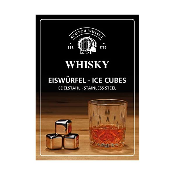 WOMA Whisky Steine Set I 12 Edelstahl Kühlwürfel inkl. Zange, Samtbeutel & hochwertiger Holzbox I Wiederverwendbare Eiswürfel für Whiskey Wodka Gin Rum Tequila & Cocktails – Bild 4