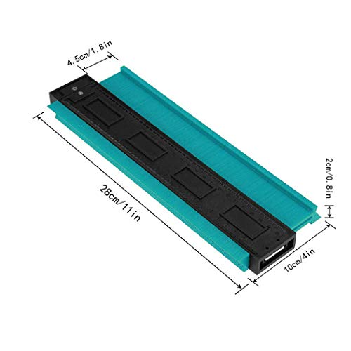 Contour Gauge Duplicator 10" Plastic Circular Frame Tile Tools For Installation Wood Marking Measuring Tool Tiling Laminate Tiles General Tools (10", Blue) - Thumbnail 2