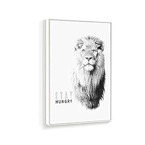 Framed Canvas Wall Art for Living Room, Bedroom Black and White Beast Canvas Prints for Home Decoration Ready to Hanging - 16x24 inches