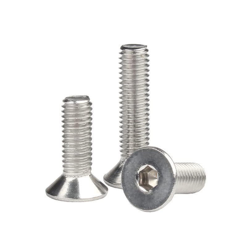 ORANXIN M3 x 18mm 100 Pcs Countersunk Bolts 304 Stainless Steel Hex Socket Cap Screw Flat Head Allen Bolts Machine Screws Fasteners