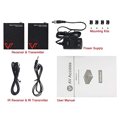 AV Access HDMI 2.0 Extender, 4K60Hz YUV4:4:4 18Gbps Over Single Cat5e/6a/7/UTP, HDCP2.2, HDR10,IR Control, Bi-Directional PoE, Dolby Atmos & DTS:X, 164ft 1080P, 115ft 4K, HDMI Balun - Thumbnail 6