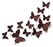 ALLICERE 12Pcs 3D Butterfly Removable Wall Decals DIY Home Decorations Art Decor Wall Stickers Murals for Babys Kids Bedroom Living Room Classroom Office(Color:Coffee)