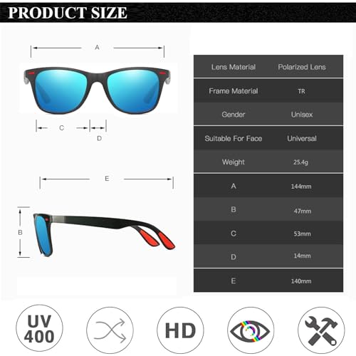 Perfectmiaoxuan Polarized Sunglasses for Men Women UV400 Protection Summer Vacation Running Fishing Travel Glasses Driving Night