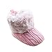 Weixinbuy Baby Girls Knit Soft Fur Winter Warm Snow Boots Crib Shoes Pink 6-12M