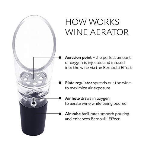 Beaverve Wine Aerator Pourer, 6 Pack Wine Air Aerator for Wine Bottle, Premium Aerating Decanter Spout, Wine Aerator Glass Wine Pourer Wine Spout for Wine and Beverage, Makes Your Wine Taste Better