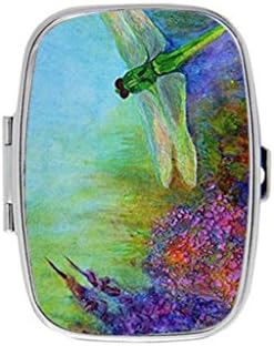 Green Dragonfly Custom Fashion Rectangular Pill Box Medicine Tablet Holder Organizer Case