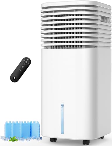CENSTECH 4-IN-1 Portable Air Conditioners, Evaporative Air Cooler w/4 Modes & 3 Speeds, 15H Timer for Smart Auto-off, 2-Gal Tank for 20H Cooling,17FT Remote,No Hose Needed,120°Oscillating Swamp Cooler by CENSTECH - Used condition - US$62.79