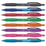 FORAY Soft-Grip Retractable Ballpoint Pens, Medium Point, 1.0 mm, Assorted Barrels, Assorted Ink Colors, Pack Of 8