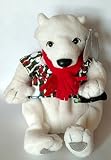 #0209 Coca-Cola Polar Bear in Striped Shirt with Bowtie - Coke Bean Bag Plush