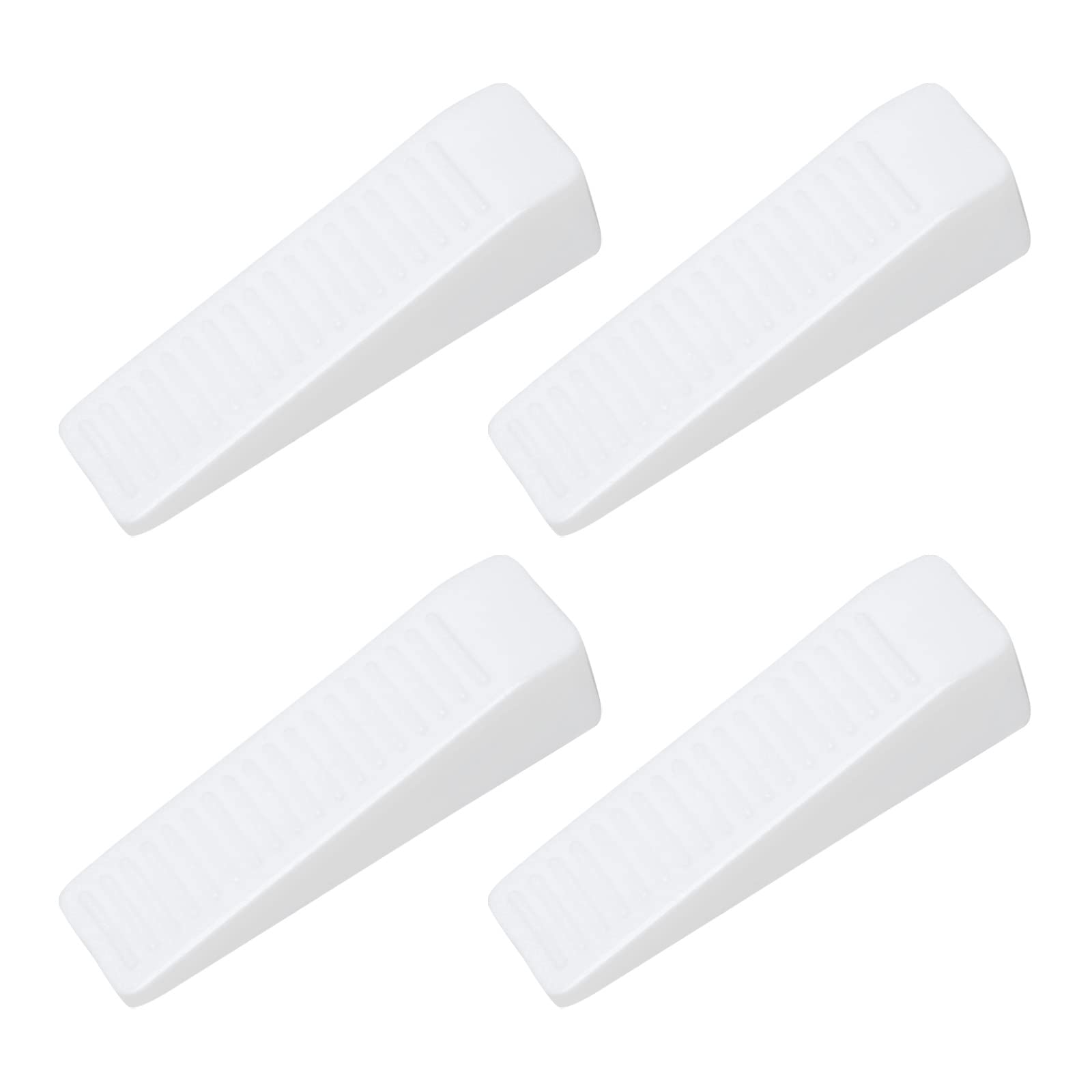 METALLIXITY Door Stop Wedge(64mm/2.52") 4Pcs, Plastic Door Wedge - for Door Carpet Floor Protectors, White