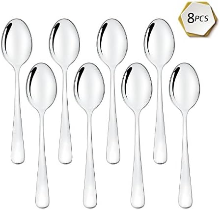8 PCS Demitasse Espresso Spoons, Mini 18/10 Stainless Steel Coffee Spoons for Dessert, Tea,12 cm (4.7Inch)