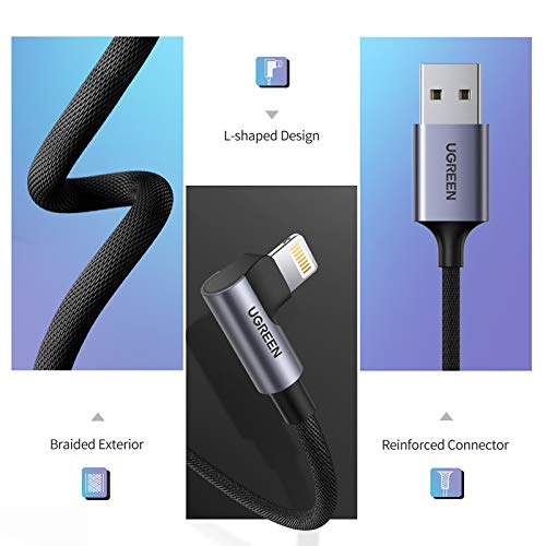 UGREEN MFi Certification Lightning Cable, Right Angle 3FT Lightning