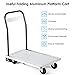 Goplus Folding Aluminum Platform Truck, 440 Lbs Moving Platform Dolly Push Cart with Swivel Wheels and Non-Slip Platform Surface, Rolling Flatbed Hand Truck