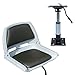 AQUOS 360° Swivel Folding Seat with Adjustable Height Power Pedestal Seat Mount 10inch to 13inch for RIG, Bass Fishing Boat, Pontoon Boat