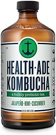 Health-Ade Kombucha, Organic JalapeƱo-Kiwi-Cucumber, a Bubbly Probiotic Tea 16oz (6-pack)