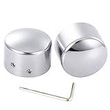 Amazicha Chrome Front Axle Nut Cover Axle Caps for Harley Softail Electra Road Glide Sportster