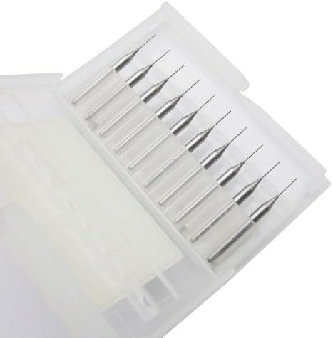 10 Pcs Carbide Micro Drill Bits 0.2mm CNC PCB Dremel by Merlintools
