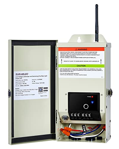 Photo 1 of SURAIELEC 100W Wi-Fi Pool Light Transformer, Smart Low Voltage Landscape Transformer 120V to 12V 15V AC, Multi-Tap Transformer for Swimming Pool Lighting, Compatible with Alexa & Google Assistant