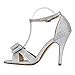 Coshare Women's Fashion Bridal Formal Ankle Strap Open Toe Heels Evening Dress Sandals, Silver, 9 M US