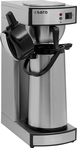 SARO THERMO 24 Cafetera con termo con bomba de acero inoxidable, 2,2 l, infusión en aprox. 5-6 min, protección de funcionamiento en seco, 2,069 kW