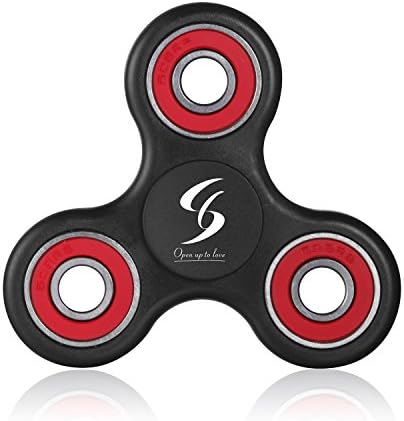 Fidget Spinner Toy Stress Reducer Hand Tri-Spinner Fidget Perfect For ADD, ADHD, Anxiety, and Autism Adult Children(Black And Red)