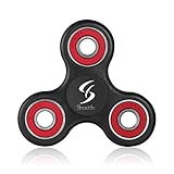 Fidget Spinner Toy Stress Reducer Hand Tri-Spinner Fidget Perfect For ADD, ADHD, Anxiety, and Autism Adult Children(Black And Red)