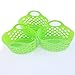 Green 3 Pack Plastic Baskets with Handles Small Soft Carry Totes Stackable