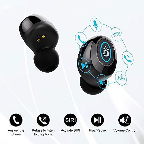 Écouteur Bluetooth, Écouteurs sans Fil Bluetooth 5.1 CVC 8.0 Antibruit IPX7 Étanche 35H Stéréo Casque, Oreillette Bluetooth Sport avec Double Micro Intégré Contrôle Tactile pour la Courir, Travail