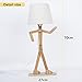 VOGLEE Novelty Cool DIY Desk Lamp for Kids Bedroom Adjustable Beside Table Lamp Swing Arm Wood Nightstand Light Living Room Dorm (Wooden)