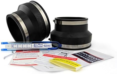 Radon Fan Installation Kit (Rubber couplings, manometer and system labels) (4x6, Black)