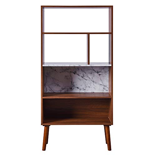CHADIOR Versanora Kingston Bookshelf Bookcase Storage with Faux Marble