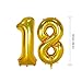 HankRobot 18th Birthday Decorations Party Supplies（42pack） Gold Number Balloon 18 Happy Birthday Banner Latex Balloons(Black, Golden) Confetti Balloons -Great for 18 Eighteen Years Old Birthday Party