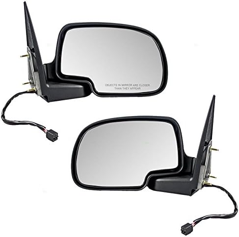 Aftermarket Replacement Driver and Passenger Pair Power Side View Mirrors Heated Puddle Lamp Compatible with 00-02 Tahoe Suburban Yukon & Yukon XL