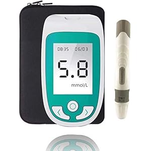 ZGYQGOO 3-In-1 Blood Glucose Test, Cholesterol And Uric Acid Monitor Kit,Monitoring Uric Acid-Cholesterol Diabetes with Test Strips And Lancets