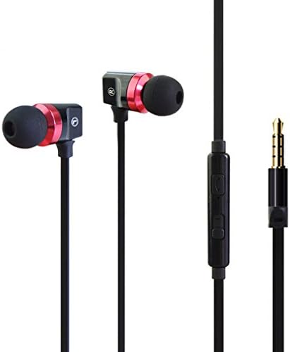 Slite Metal 3.5MM Plug In-ear Earphones Sosam Noise Isolating Earbuds with Microphone Bass Boosted and Stero Surround Sound Audio Earphones for Cell Phones (Black)
