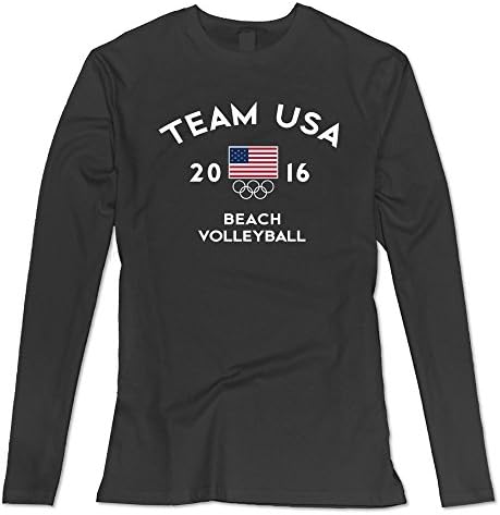 VARY Women's Team USA 2016 Olympics Beach Volleyball Long Sleeve T-shirt Black
