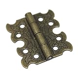 2pcs Mini Vintage Brown 22x25mm Decorative Box Furniture Cabinet Butterfly Hinges JC84084