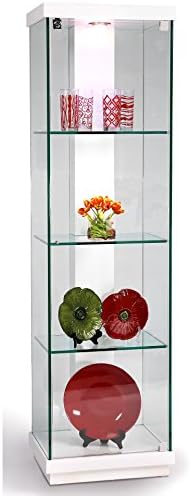 Somette Modern White Gloss Accent Glass Curio