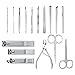 Manicure Kits 18 Pcs Nail Clippers for Women Gift Women's Rainbow Leather Manicure Set(18 Piece Set)
