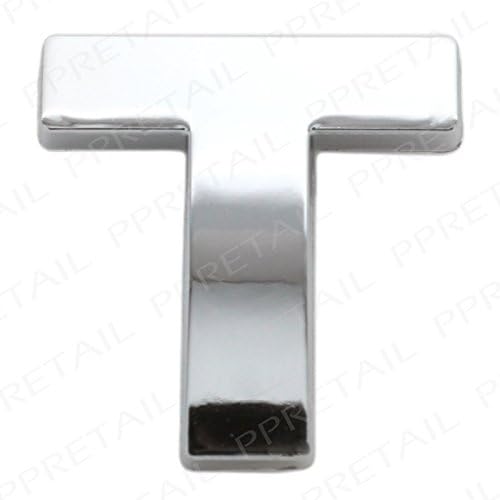 New Chrome 3D Self Adhesive Letter Number Car Badge Emblelm Sticker For Home & Auto (Letter T)