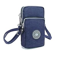 Babyprice 3-Layers Zipper Cellphone Pouch Running Armband Wristlet Purse Nylon Crossbody Bag