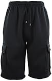 Mens Cargo Sweat Shorts (M up to 5XL) (5XL, 771-BLACK)