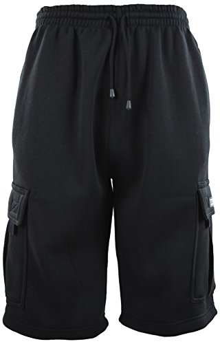 Mens Cargo Sweat Shorts (M up to 5XL) (5XL, 771-BLACK)