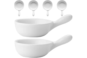 OUNONA Ceramic Sauce Dish with Handle 6-Pack Small Condiment Bowls for Ketchup Soy Sauce Salad Dressing Dipping Serving Bowls